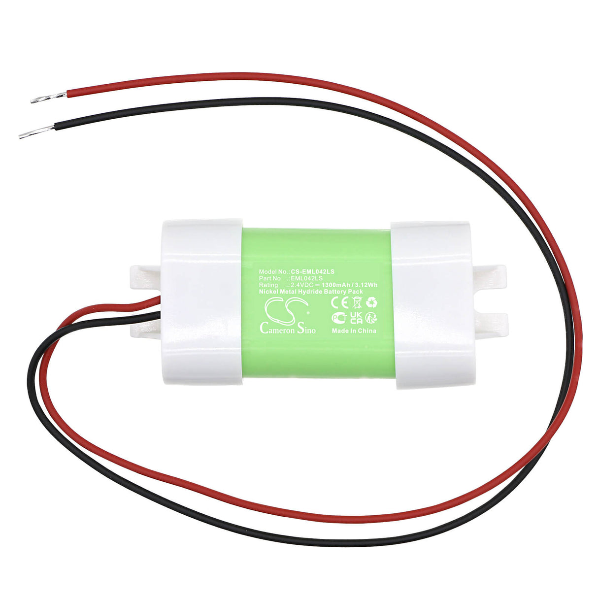 2,4V, Ni-MH, 1300mAh, batterie d'éclairage de secours compatible avec Cameron Sino Technologies, CS-EML042LS, 3,12Wh Éclairage de secours Cameron Sino Technology Limited
