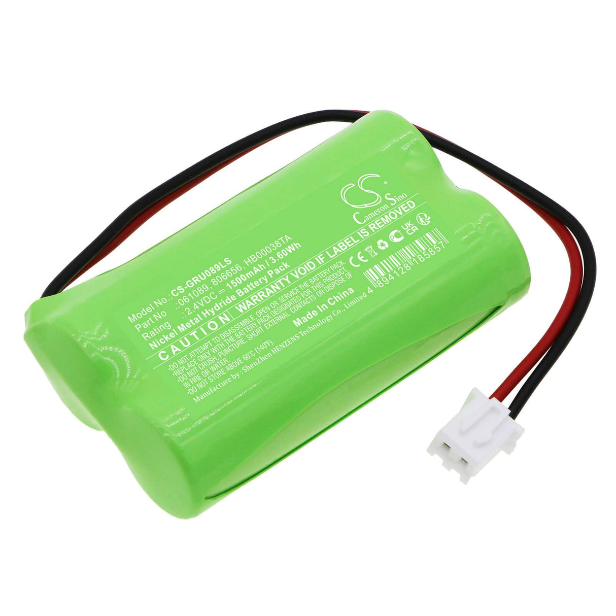 2.4V, Ni-MH, 1500mAh, Batterie d'éclairage de secours compatible avec Legrand, 61089, 62614, 62624, 3.60Wh Éclairage de secours Cameron Sino Technology Limited