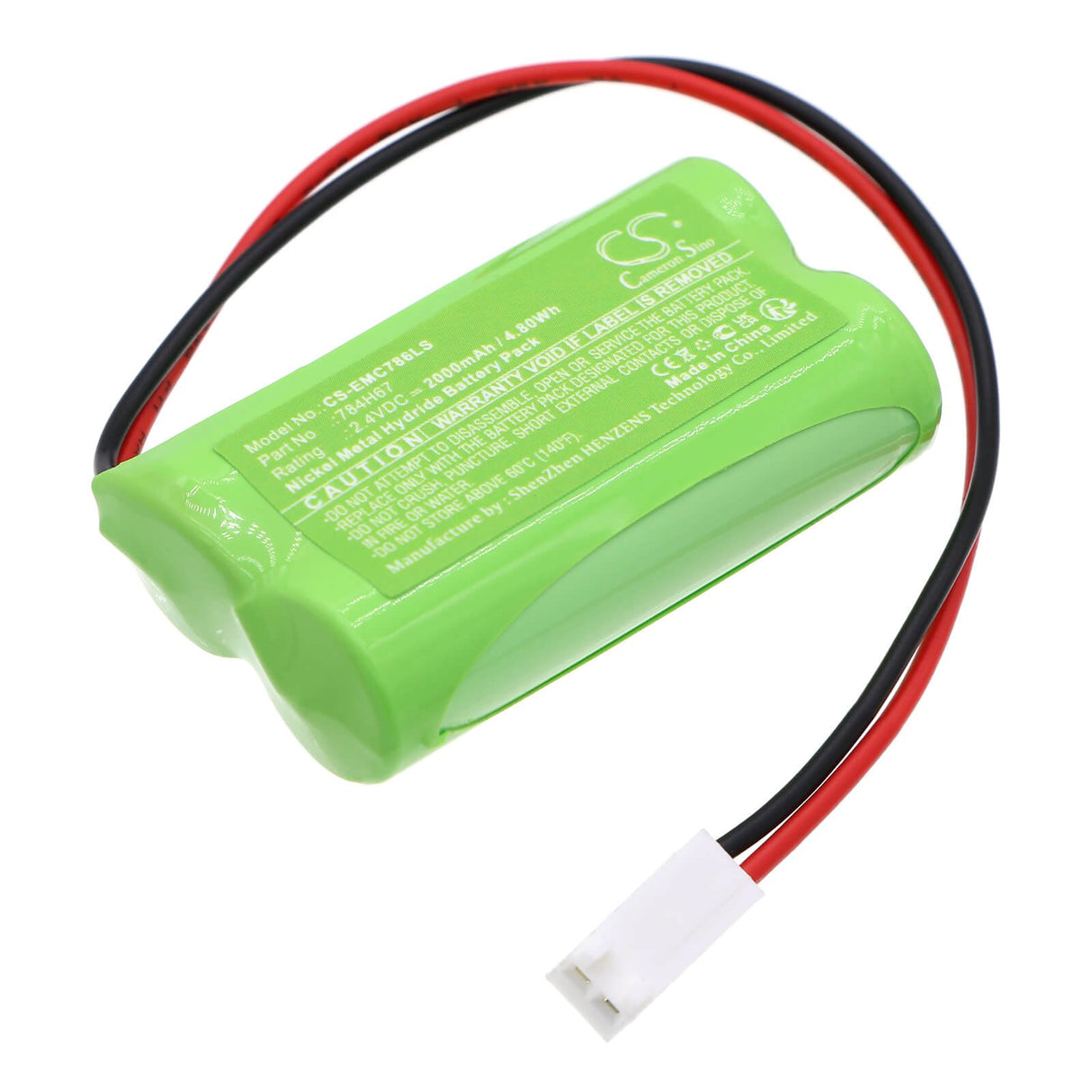 2.4V, Ni-MH, 2000mAh, batterie d'éclairage d'urgence compatible avec Dual-lite, 784h67, Ev4d-02l, Ev4di-02l, 4.80Wh Éclairage d'urgence Cameron Sino Technology Limited