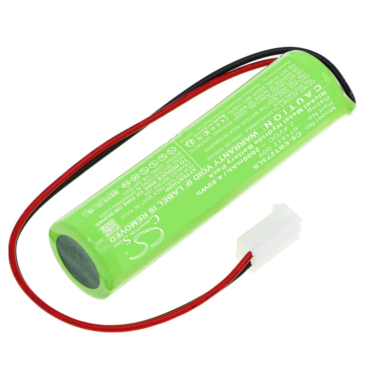 2,4V, Ni-MH, 2000mAh, Batterie d'éclairage de secours compatible avec Elubat, 671817.009, D-sc1800btx2-molex/5239, Krmt 23/43, 4,80Wh Éclairage de secours Cameron Sino Technology Limited