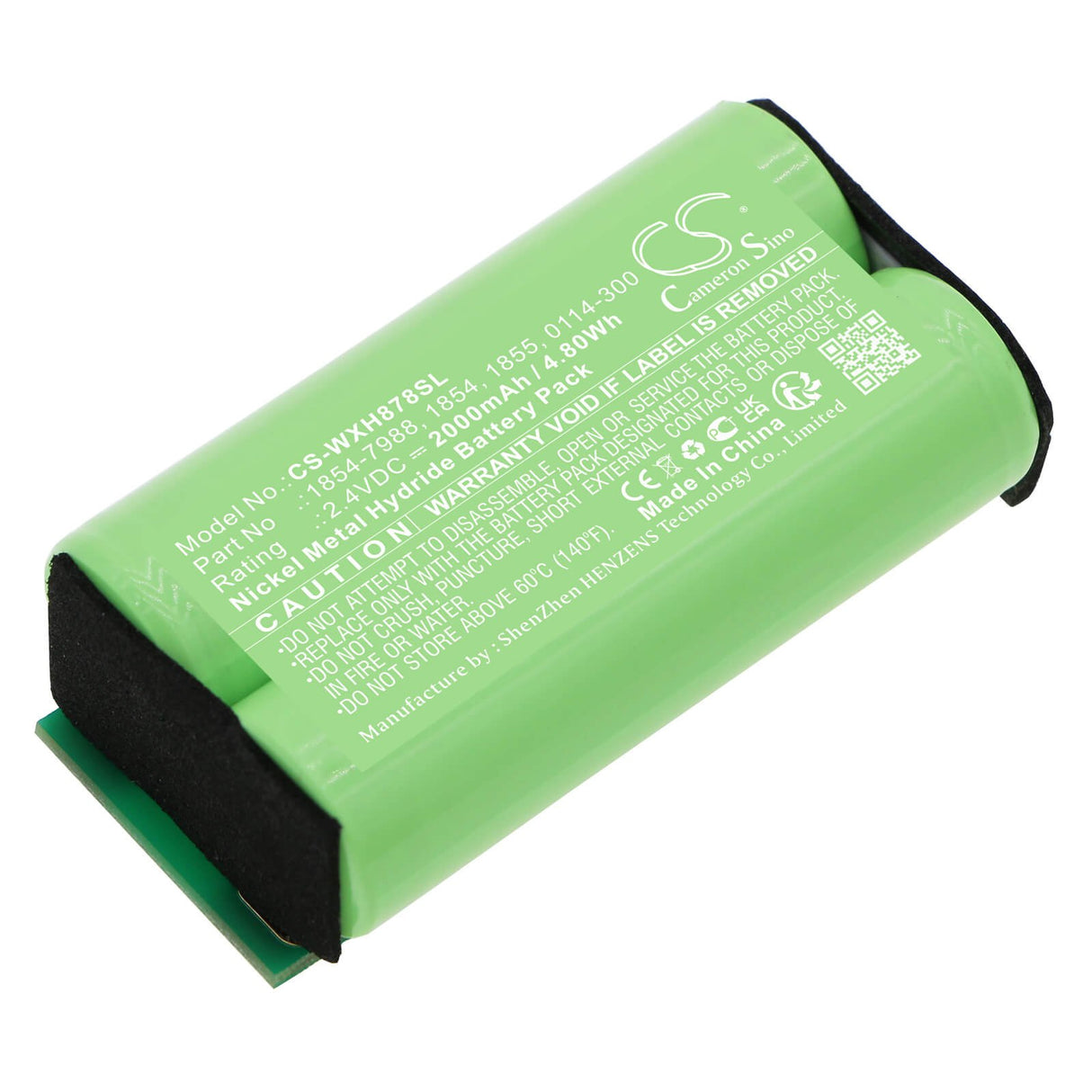 2.4V, Ni-MH, 2000mAh, Shaver battery fits Wahl, 0114-300, 8786, Arco Se, 4.8Wh Shaver Cameron Sino Technology Limited