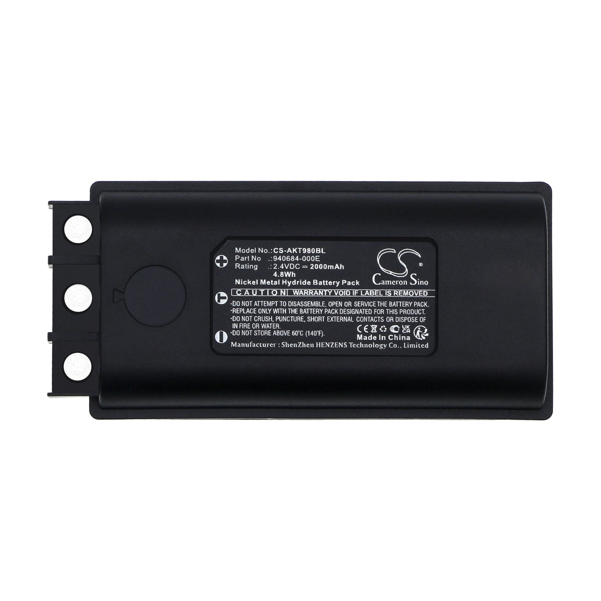 2.4v, Ni-mh, 2000mah, Batterie de télécommande de grue compatible avec les émetteurs 200j, les émetteurs Mc98, 4.8wh Télécommande de grue Cameron Sino Technology Limited