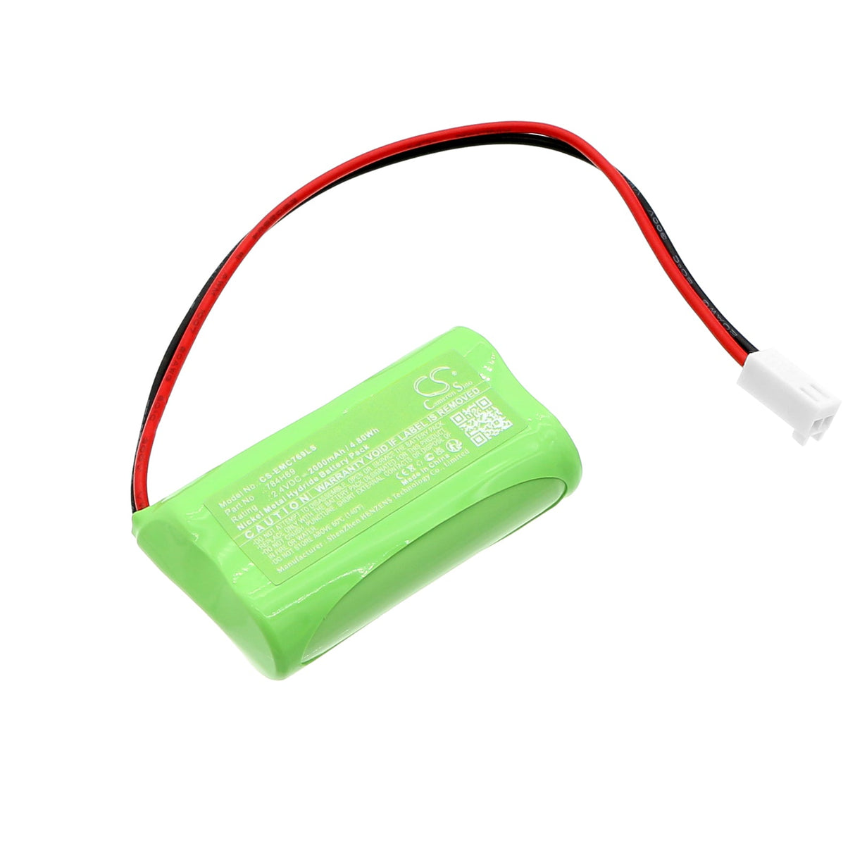 2,4V, Ni-MH, 2000mAh, Batterie d'éclairage d'urgence compatible avec Dual-lite, 784h69, Ev2d, Ev2di, 4,80Wh Éclairage d'urgence Cameron Sino Technology Limited