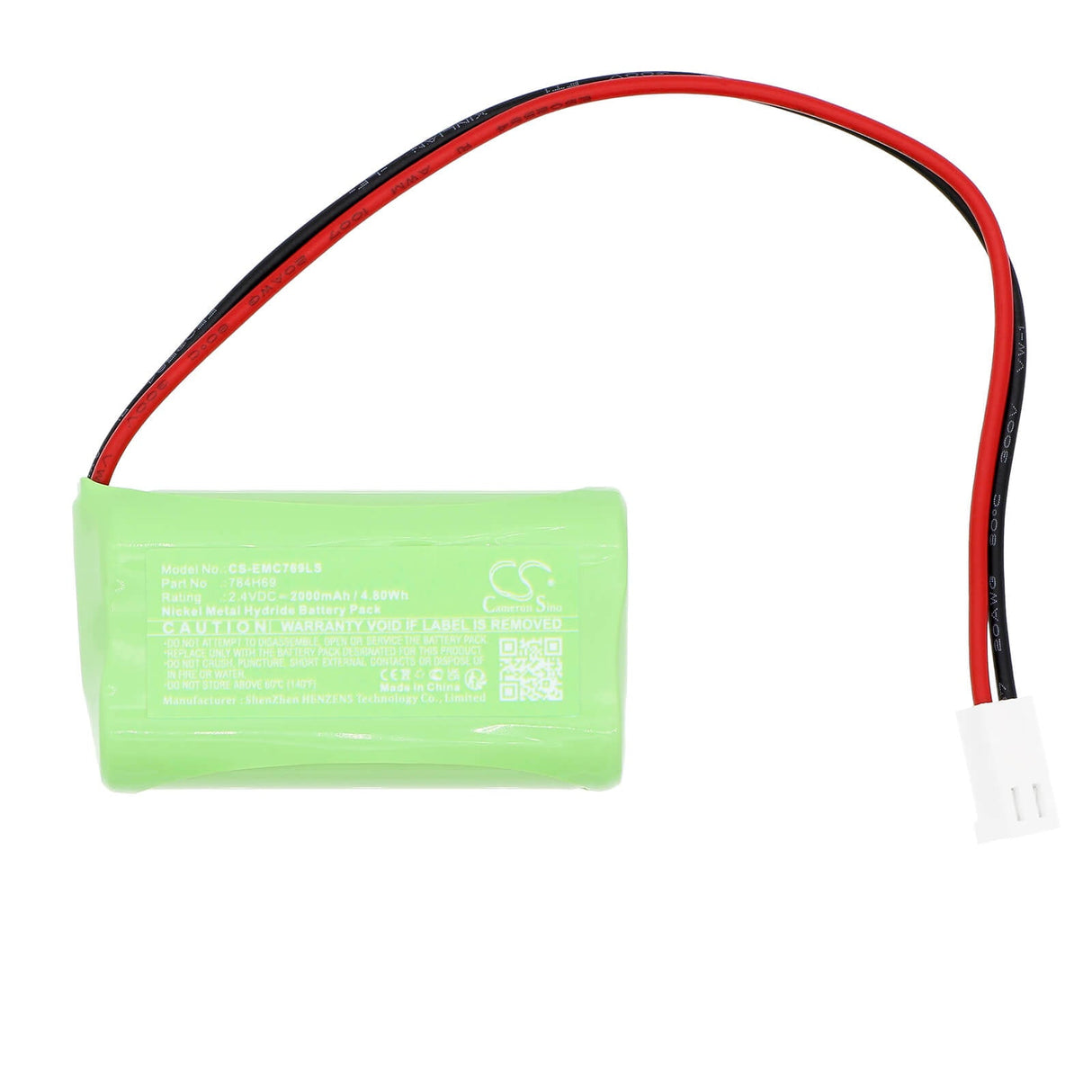 2,4V, Ni-MH, 2000mAh, Batterie d'éclairage d'urgence compatible avec Dual-lite, 784h69, Ev2d, Ev2di, 4,80Wh Éclairage d'urgence Cameron Sino Technology Limited