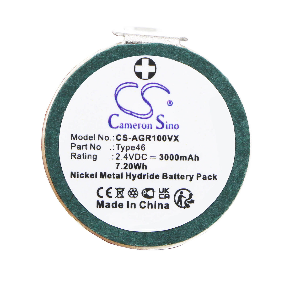 2.4V, Ni-MH, 3000mAh, Vacuum battery fits Aeg, Junior 1000, 7.20Wh Vacuum Cameron Sino Technology Limited