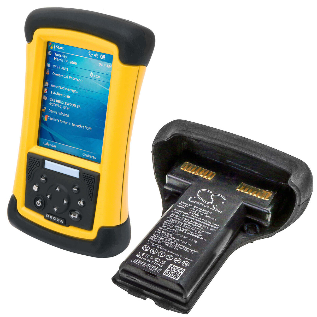 2.4V, Ni-MH, 3800mAh, Equipment battery fits Trimble, Accaa-109, Recon 200, Recon 200x, 9.12Wh Equipment, Survey, Test Cameron Sino Technology Limited