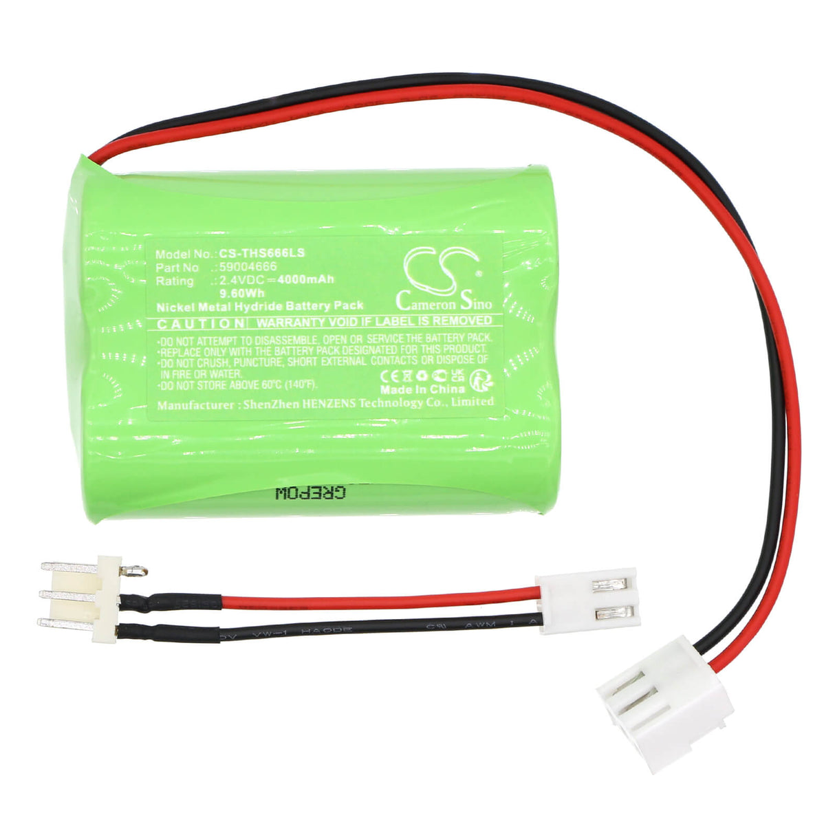 2.4V, Ni-MH, 4000mAh, batterie d'éclairage de secours compatible avec Thorn Voyager, 59004666, Star, 9.60Wh Éclairage de secours Cameron Sino Technology Limited
