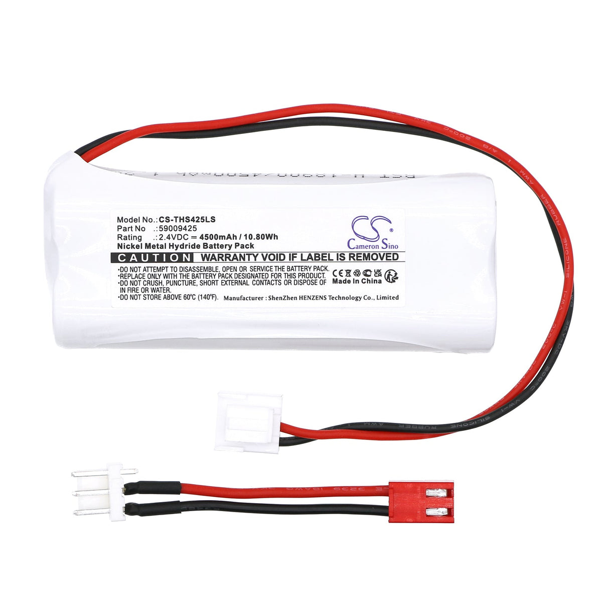 2,4V, Ni-MH, 4500mAh, batterie d'éclairage de secours compatible avec Thorn Voyager, 59009425, Star La 2 Sbs Con3 200, 10,80Wh Éclairage de secours Cameron Sino Technology Limited