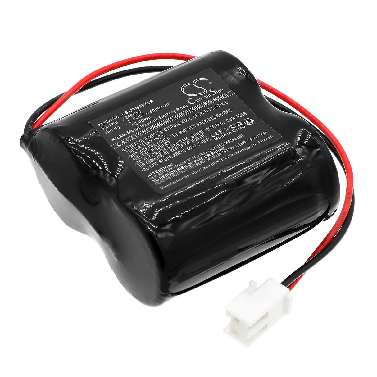 2,4V, Ni-MH, 5000mAh, batterie d'éclairage d'urgence compatible avec Zumtobel, 249cx2, 72883, 72883, 12,00Wh Éclairage d'urgence Cameron Sino Technology Limited