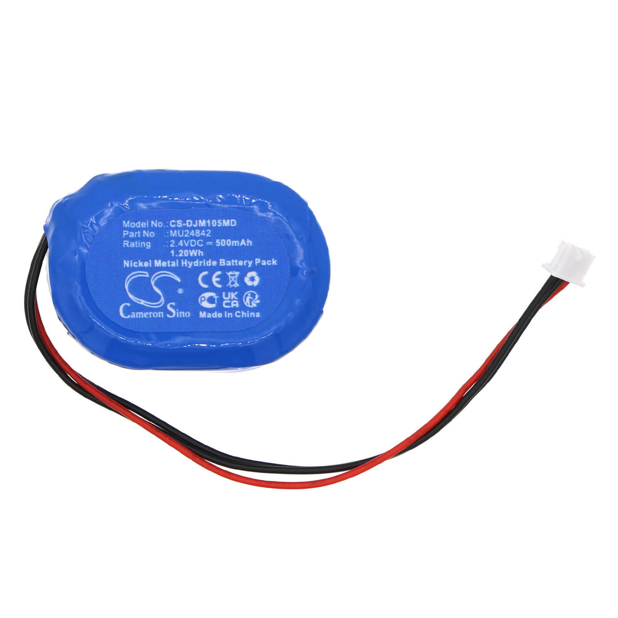 2,4V, Ni-MH, 500mAh, Batterie médicale compatible avec Air Shields-vickers, Drager, Mu24842, Jm105 Jaundice Meter, 1,2Wh Technologie médicale Cameron Sino Limited (Médical)