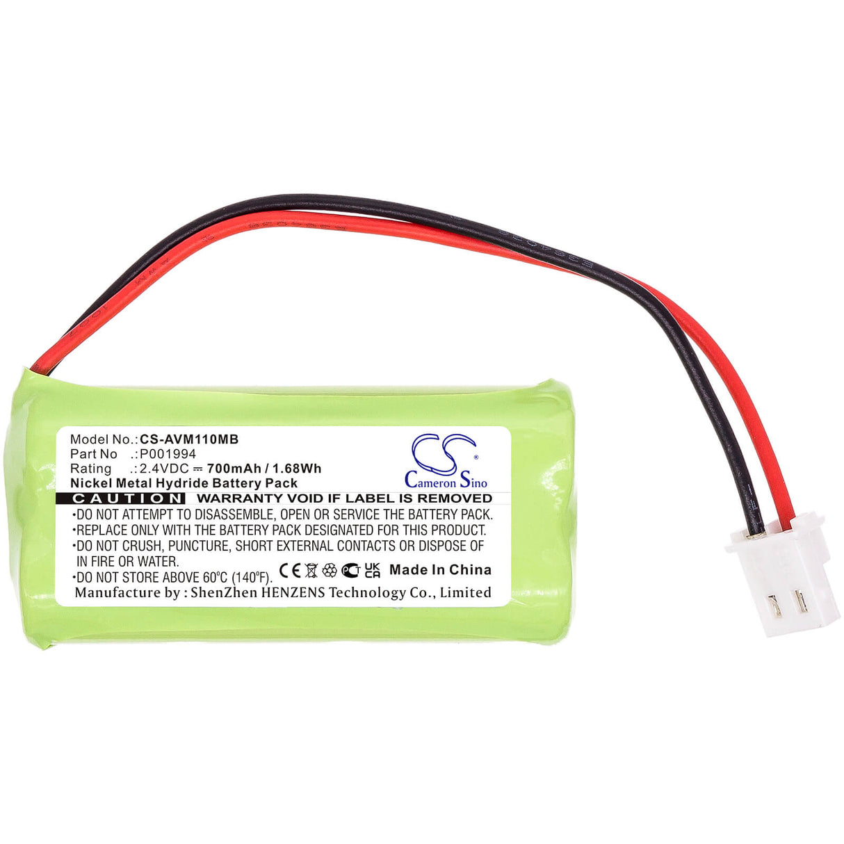 2.4v, Ni-mh, 700mah, Batterie de Babyphone Compatible avec Alecto, Dbx-111, 1.68wh BabyPhone Cameron Sino Technology Limited