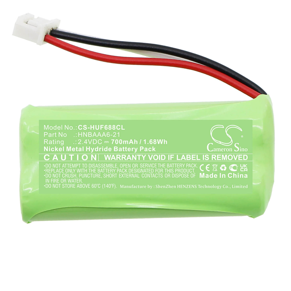 2,4V, Ni-MH, 700mAh, batterie de téléphone sans fil compatible avec Huawei, Hnbaaa6-21, F688, F688-20, 1,68Wh Téléphone sans fil Cameron Sino Technology Limited (Téléphone sans fil)