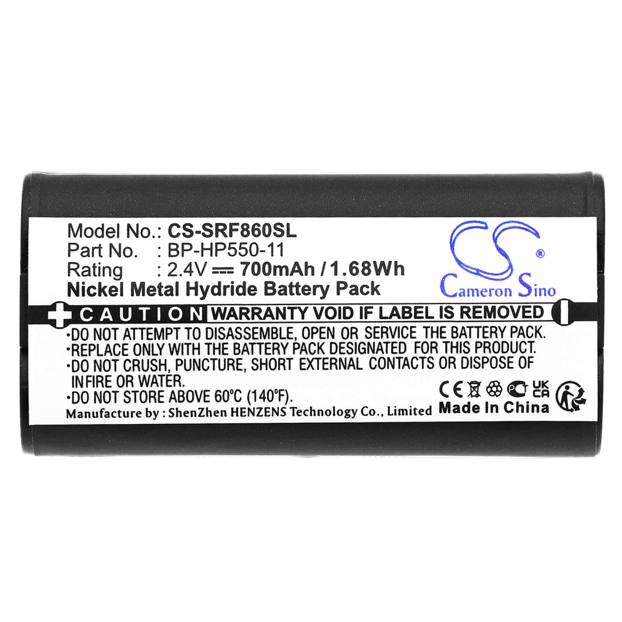 2.4V, Ni-MH, 700mAh, Headset battery fits Sony, Bp-hp550-11, Mdr-if245rk, Mdr-rf4000, 1.68Wh Wireless Headset Cameron Sino Technology Limited