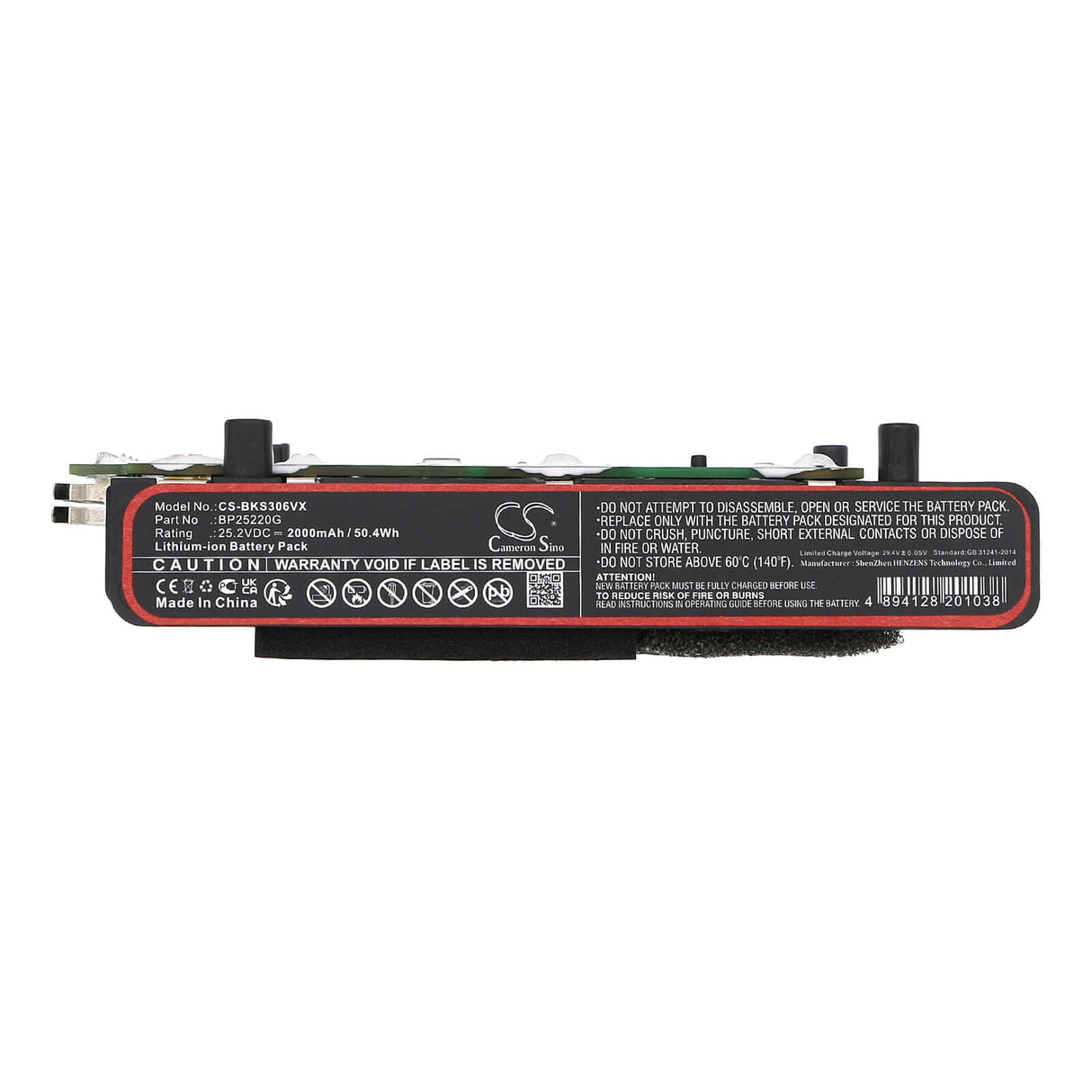 25.2V, Li-ion, 2000mAh, Battery fits Beko, Arcelik Sd-3061, 50.4Wh Vacuum Cameron Sino Technology Limited