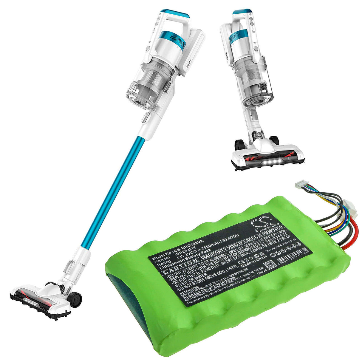 25.2v, Li-ion, 2000mah, Vacuum Battery Fit's Eureka, Nec180 Pro, 50.40wh Vacuum Cameron Sino Technology Limited