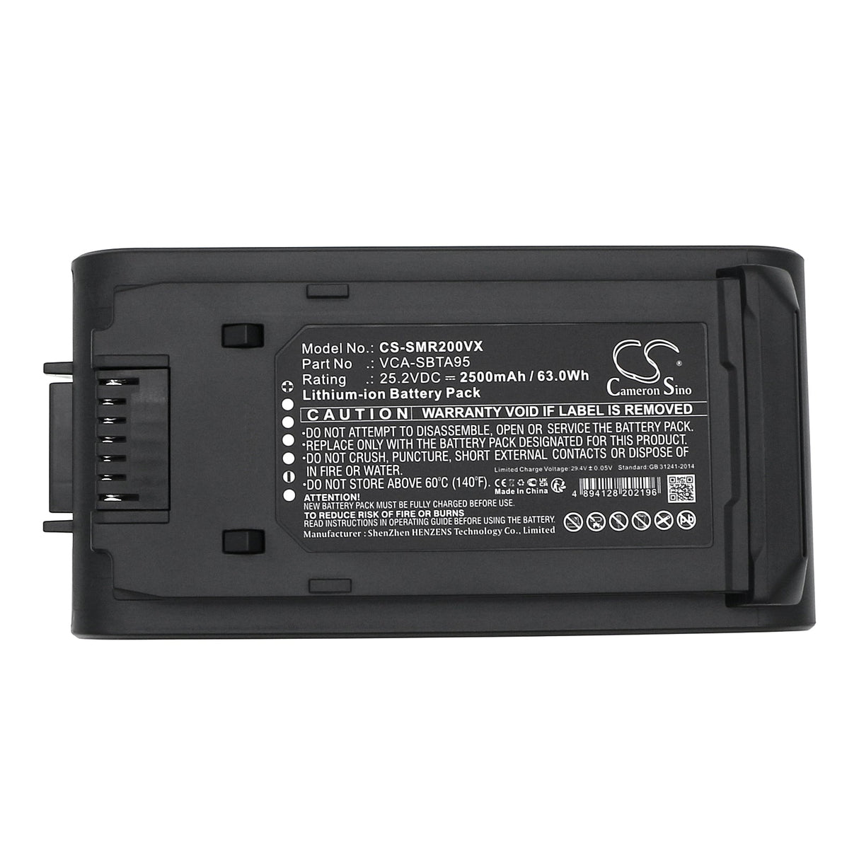 25.2V, Li-ion, 2000mAh, Vacuum Battery fits Samsung, Bespoke Jet, Bespoke Jet Complete, 50.4Wh Vacuum Cameron Sino Technology Limited