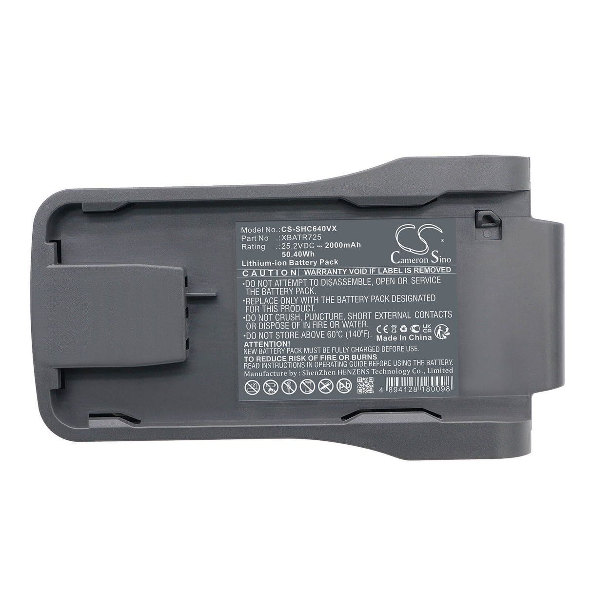 25.2V, Li-ion, 2000mAh, Vacuum battery fits Shark, Cordless Apex Pro, Cordless Apex Pro X2, Cordless Vertex Pro Stick Vacu, 50.40Wh Vacuum Cameron Sino Technology Limited
