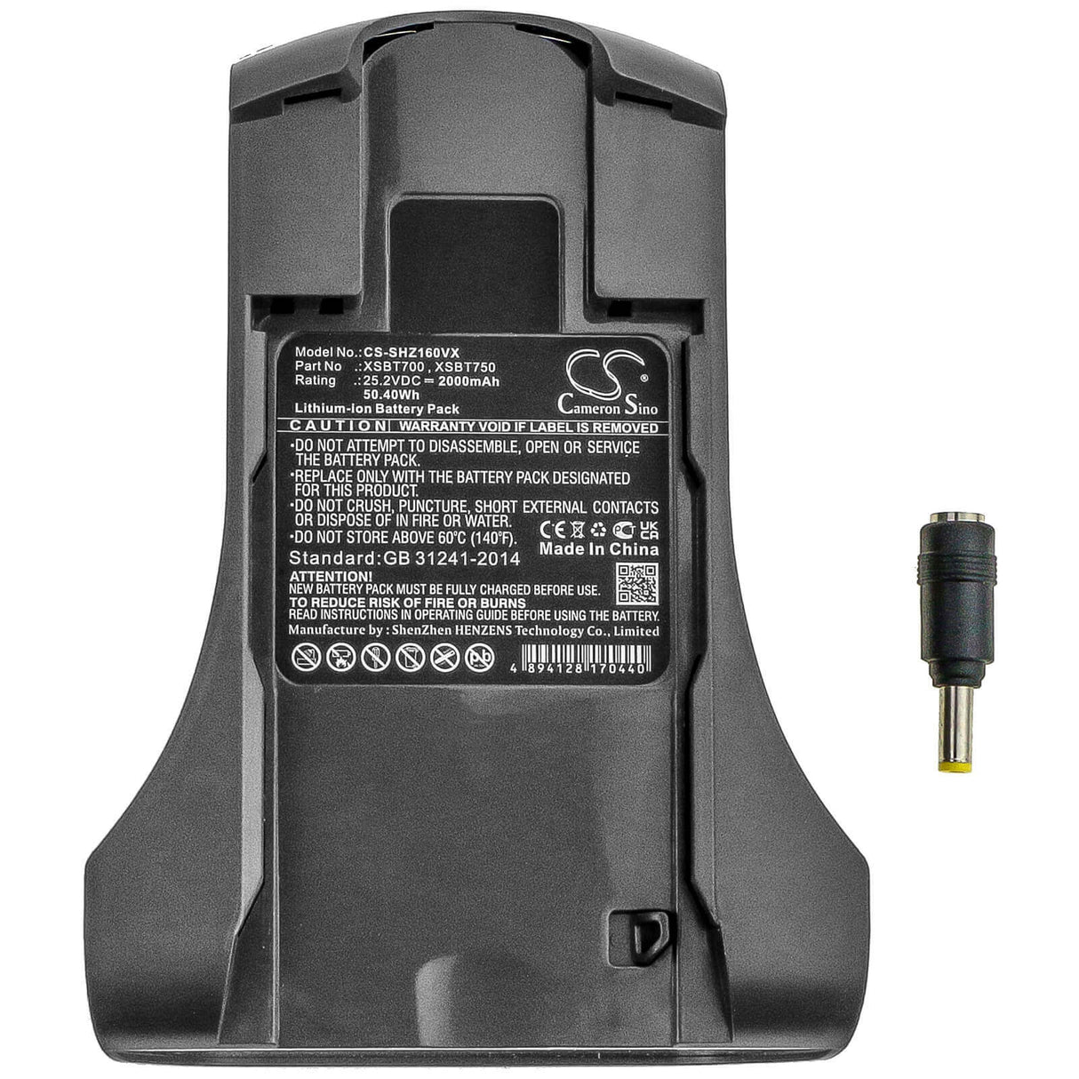 25.2V, Li-ion, 2000mAh, Vacuum battery fits Shark, Brushroll Iz202, Iz201, Iz201uk, 50.40Wh Vacuum Cameron Sino Technology Limited