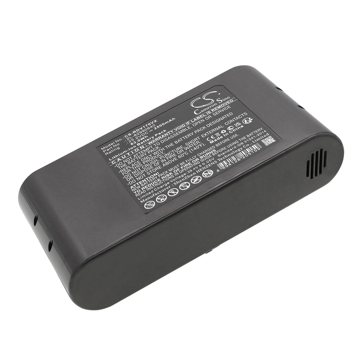 25.2v, Li-ion, 2500mah, Vacuum battery Fits Redroad V17, 63.0wh Vacuum Cameron Sino Technology Limited