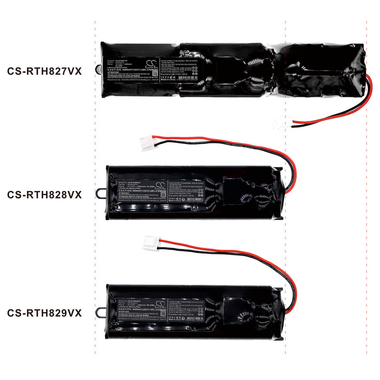 25.2V, Li-ion, 2500mAh, Vacuum battery fits Rowenta, Rh8290wo, Rh8827wo, Rh8827wo/2d0, 63.00Wh Vacuum Cameron Sino Technology Limited