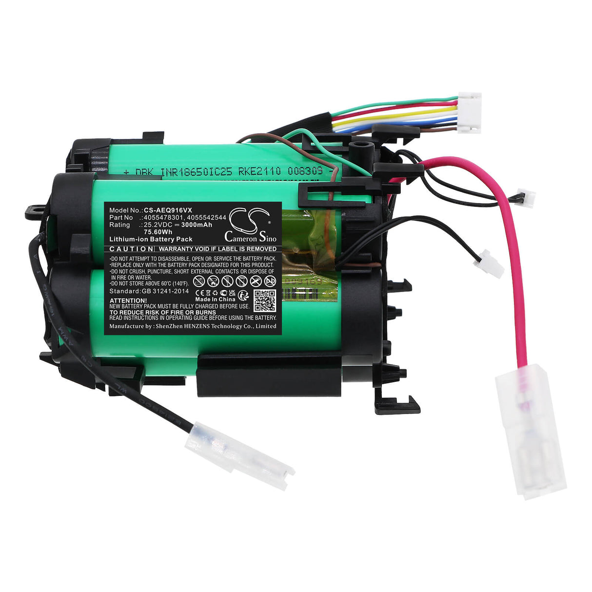 25.2V, Li-ion, 3000mAh, Vacuum battery fits Aeg, Electrolux, Aeg Qx 9 1 50 Ib, Pq91-50mb, Pq91-alrgs, 75.6Wh Vacuum Cameron Sino Technology Limited