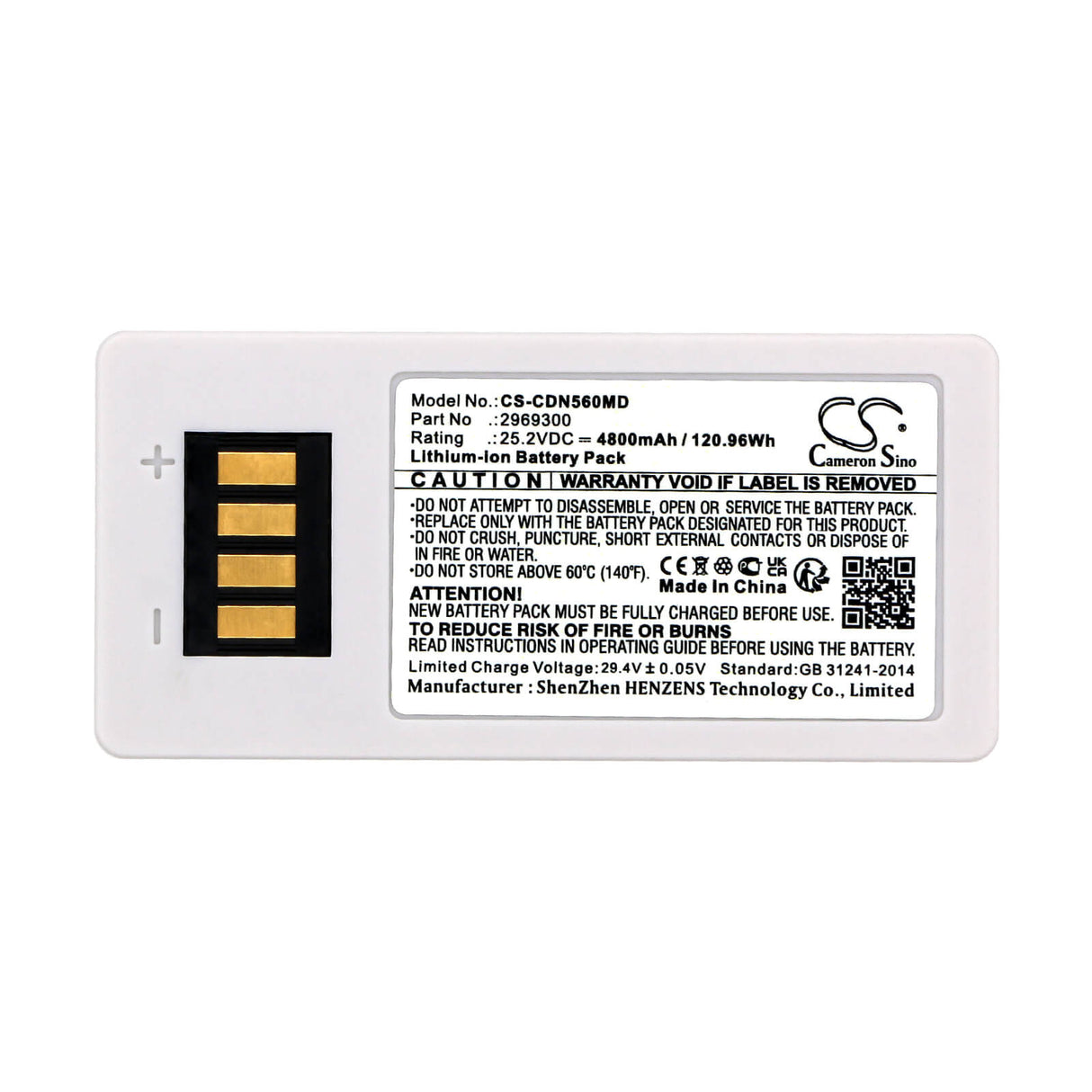 25,2V, Li-ion, 4800mAh, Batterie médicale compatible avec Medtronic, Covidien, 5936, Ventilateur Airox Legendair, Pb560, 120,96Wh Medical Cameron Sino Technology Limited (Medical)