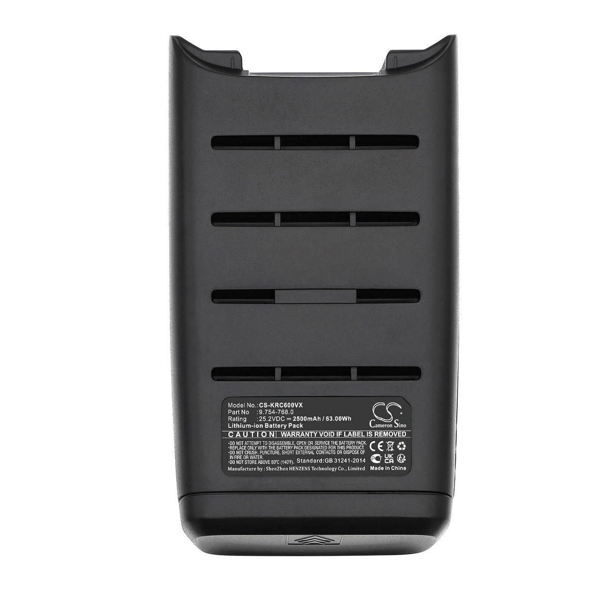 25.2V, Li-ion, 2500mAh, Vacuum battery fits Karcher, Vc 6 Cordless Ourfamily, Vc 6 Cordless Premium Ourfamil, 63.00Wh Vacuum Cameron Sino Technology Limited