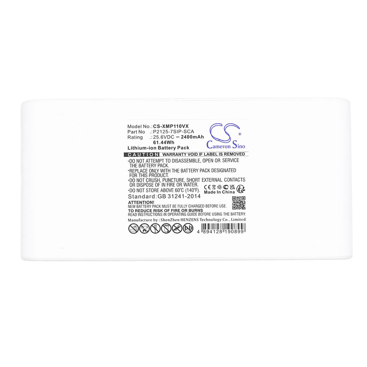 25.6V, Li-ion, 2400mAh, Vacuum battery fits Dreame, P10, P10 Pro, 61.44Wh Vacuum Cameron Sino Technology Limited