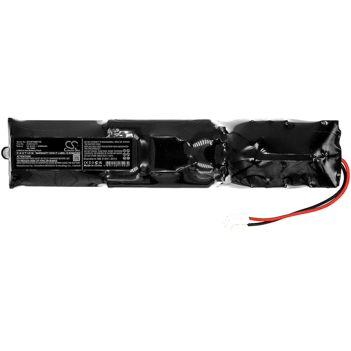 25.9V, Li-ion, 2500mAh, Vacuum battery fits Tefal, Rowenta, Rh8825wi / 2d2, Rh8825wi/2d2, Rh8827wo / 2d0, 64.75Wh Vacuum Cameron Sino Technology Limited