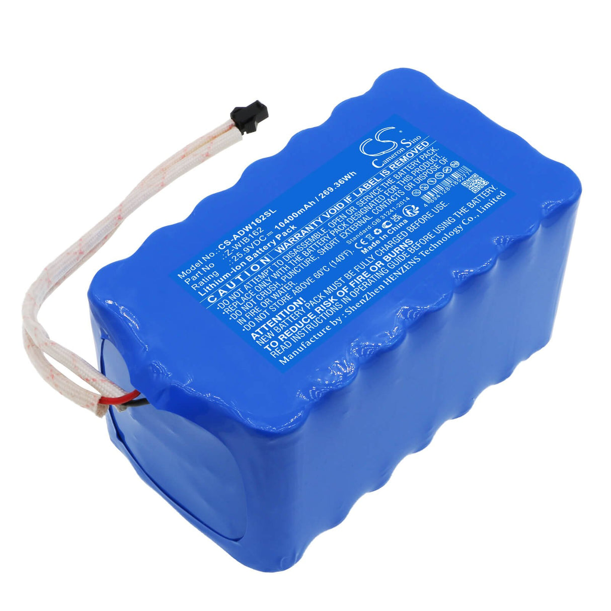 25.9V, Li-ion, 10400mAh, Lighting battery fits American Dj, Z-wib162, Wifly Exr Hex Par, 269.36Wh Lighting & Studio Cameron Sino Technology Limited (Dangerous Goods)