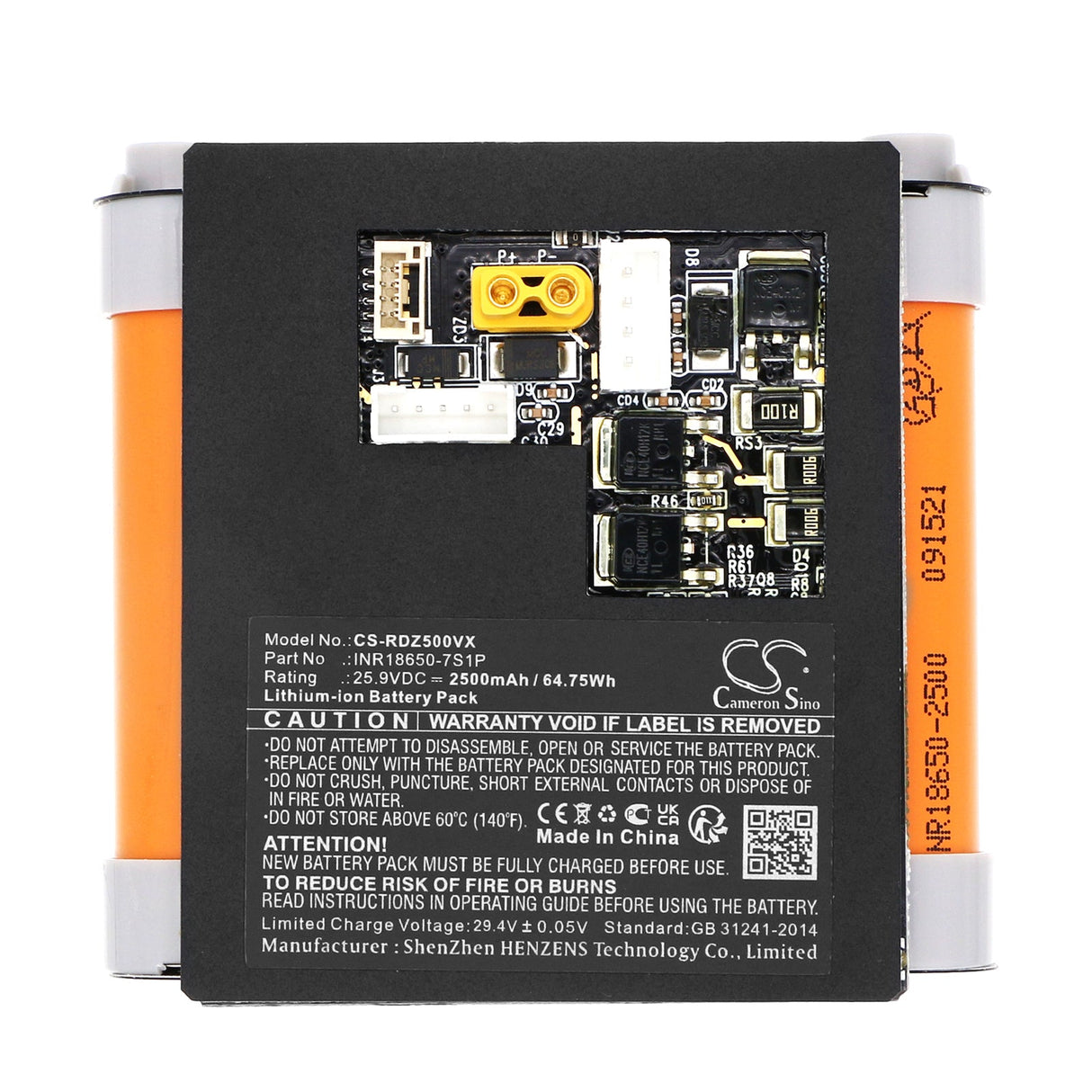 25.9V, Li-ion, 2500mAh, Vacuum battery fits Roidmi, Rm50d, Rm50kc, 64.75Wh Vacuum Cameron Sino Technology Limited