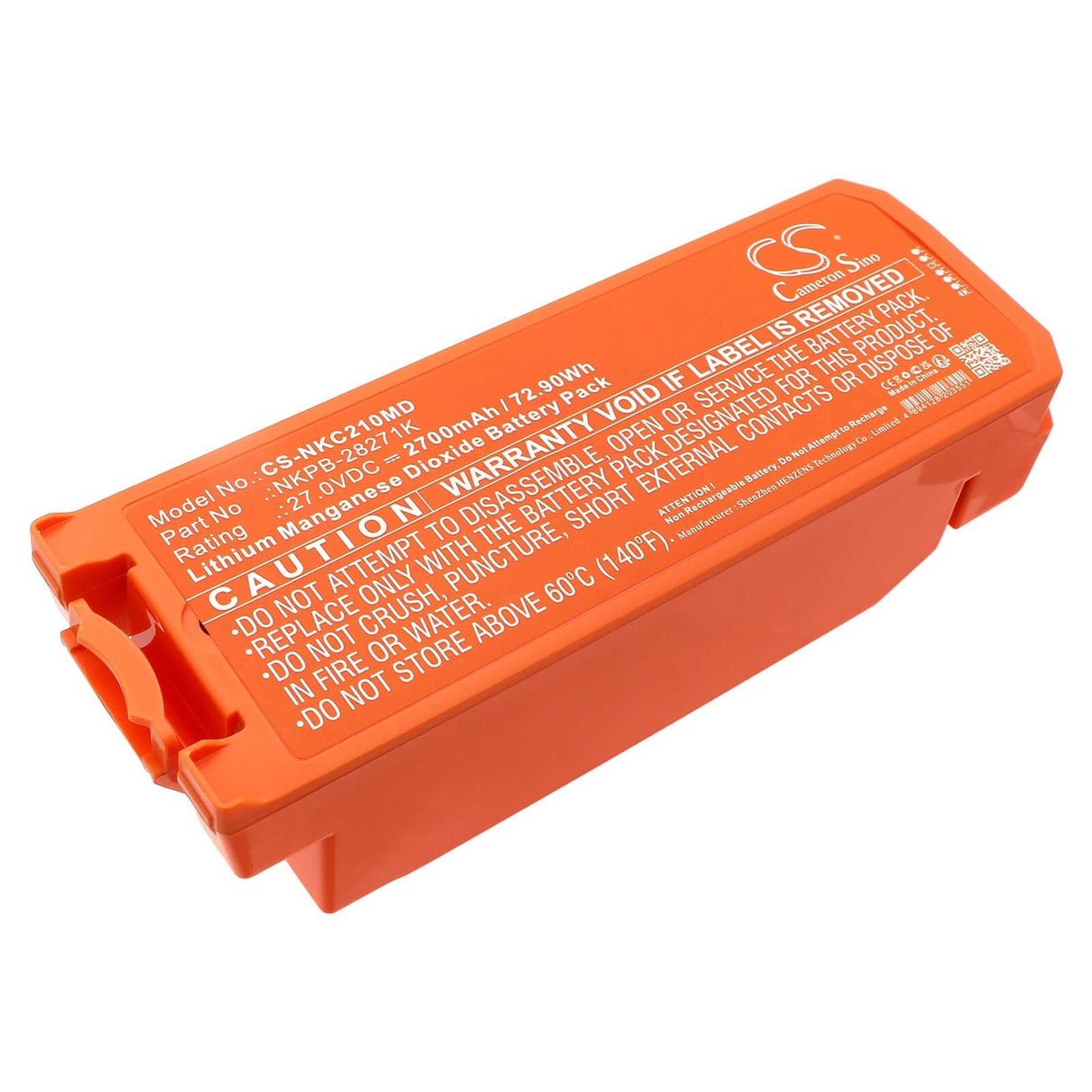27.0V, Li-MnO2, 2700mAh, Medical battery fits Nihon Kohden, Nkpb-28271k, Aed-2100, Aed-2100k, 72.90Wh Medical Cameron Sino Technology Limited (Medical)