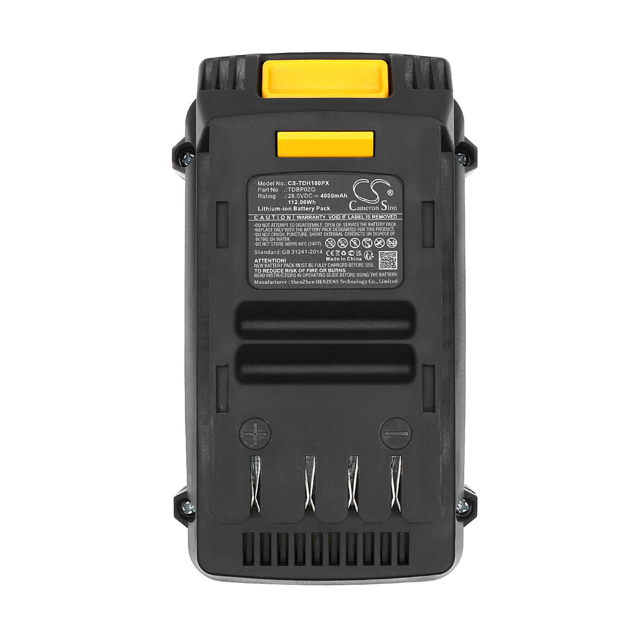 28.0V, Li-ion, 4000mAh, Vacuum Battery fits Teccpo, Tdab03g, Tdht01g, 112.00Wh Vacuum Cameron Sino Technology Limited (Dangerous Goods)