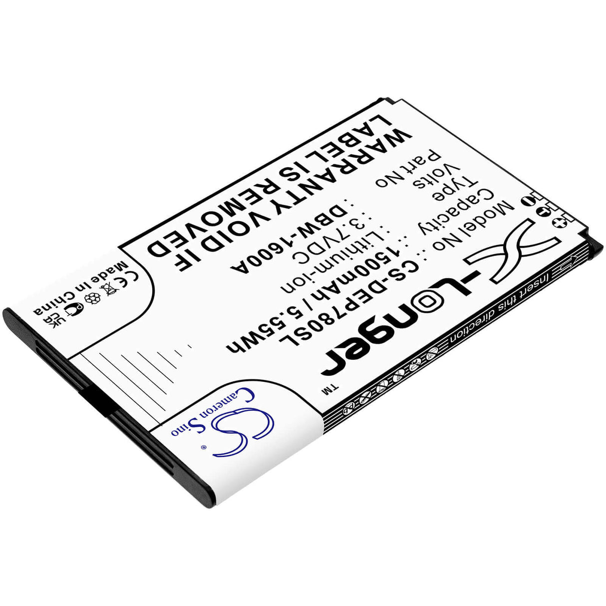 3.7V, Li-ion, 1500mAh, SmartPhone battery fits Doro, Dbw-1600a, 7010, 7011, 5.55Wh Mobile, SmartPhone Cameron Sino Technology Limited (Smartphone)