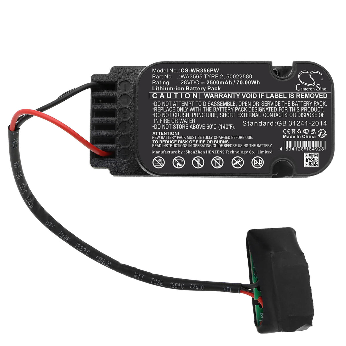 28V, Li-ion, 2500mAh, Lawn Mowers battery fits Worx, 50022580, Landroid Wg795e, Wg795e, 70.00Wh Lawn Mowers Cameron Sino Technology Limited