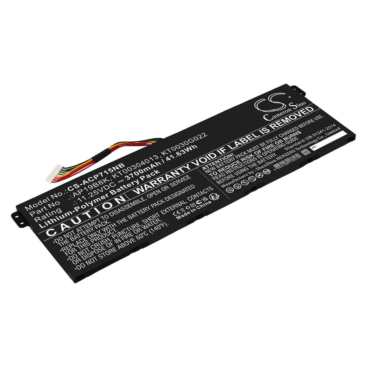 11.25v, Li-ion, 3700mah, Battery Fits Acer, Aspire 3 A314-22-a1yy, Aspire 3 A314-22-r029, 41.63wh Notebook, Laptop Cameron Sino Technology Limited