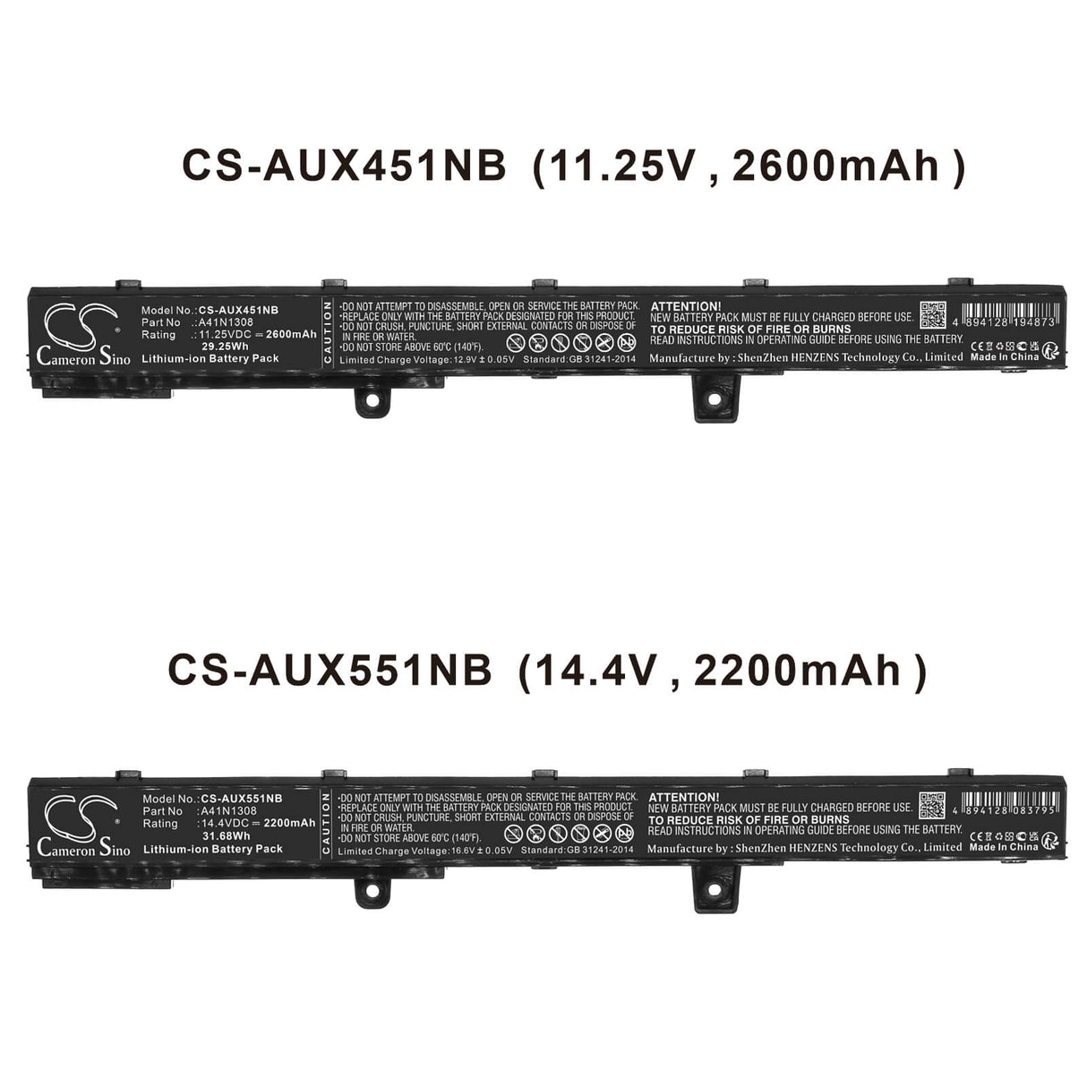 11.25v, Li-ion, 2600mah, Battery Fits Asus, 90nb0341-m00910, A41, 29.25wh Notebook, Laptop Cameron Sino Technology Limited