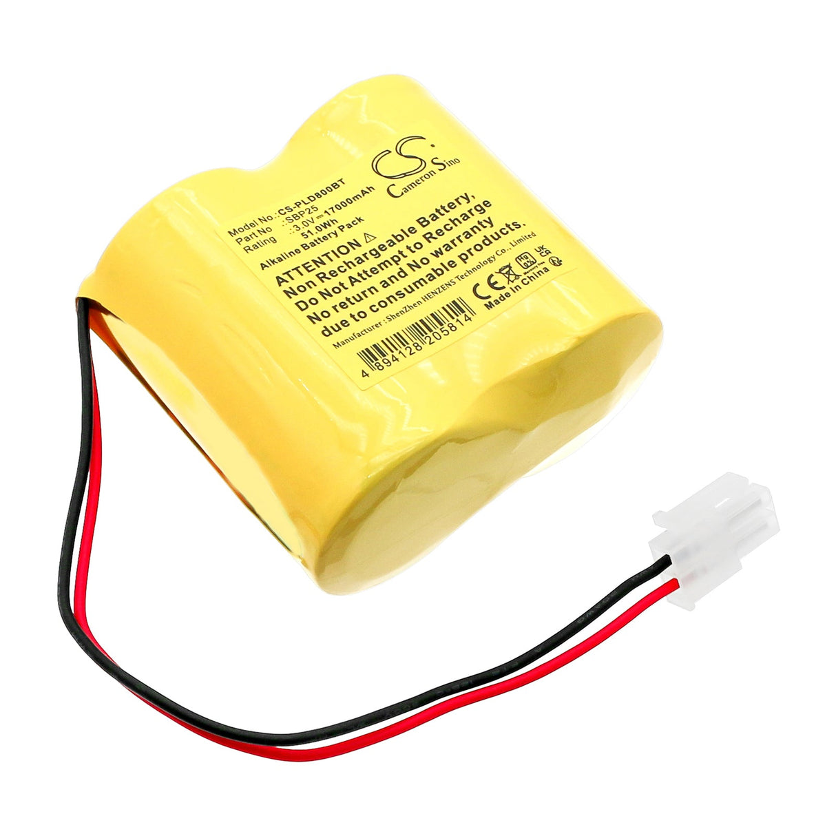3.0V, Alkaline, 17000mAh Alarm Battery Fits First Innov, Dsp-80, Dsp80-s5 2lr20, 51.0Wh Alarm System Cameron Sino Technology Limited