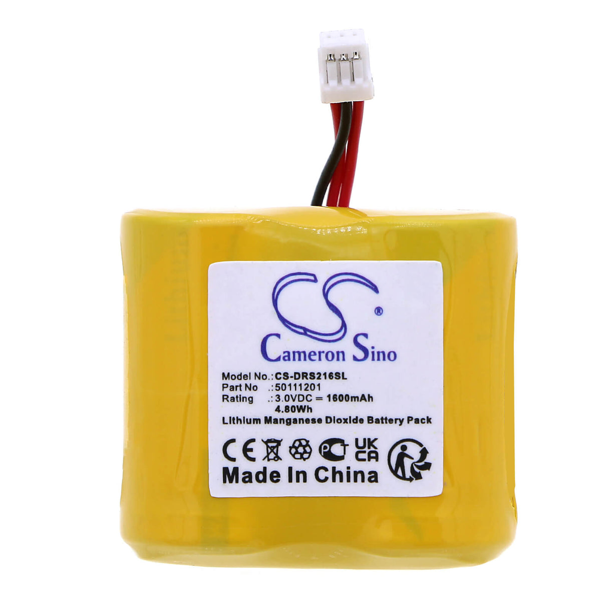 3,0V, Li-MnO2, 1600mAh, batterie de serrure de porte convient à Dorma, 12059216, Dom Els Pro, Els Guardian, 4,8Wh Serrure de porte Cameron Sino Technology Limited