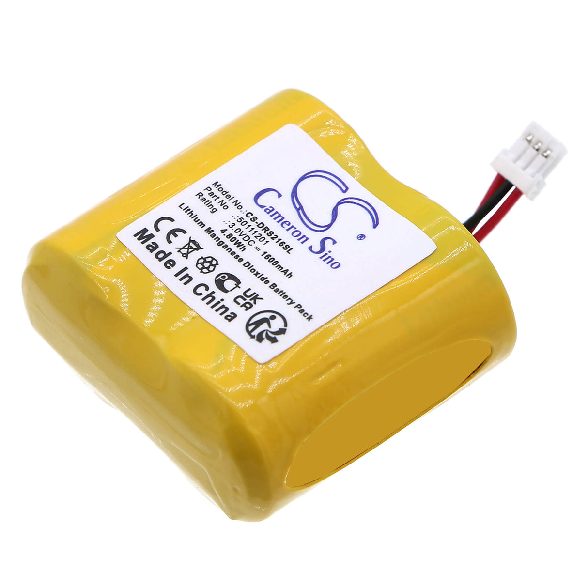 3,0V, Li-MnO2, 1600mAh, batterie de serrure de porte convient à Dorma, 12059216, Dom Els Pro, Els Guardian, 4,8Wh Serrure de porte Cameron Sino Technology Limited