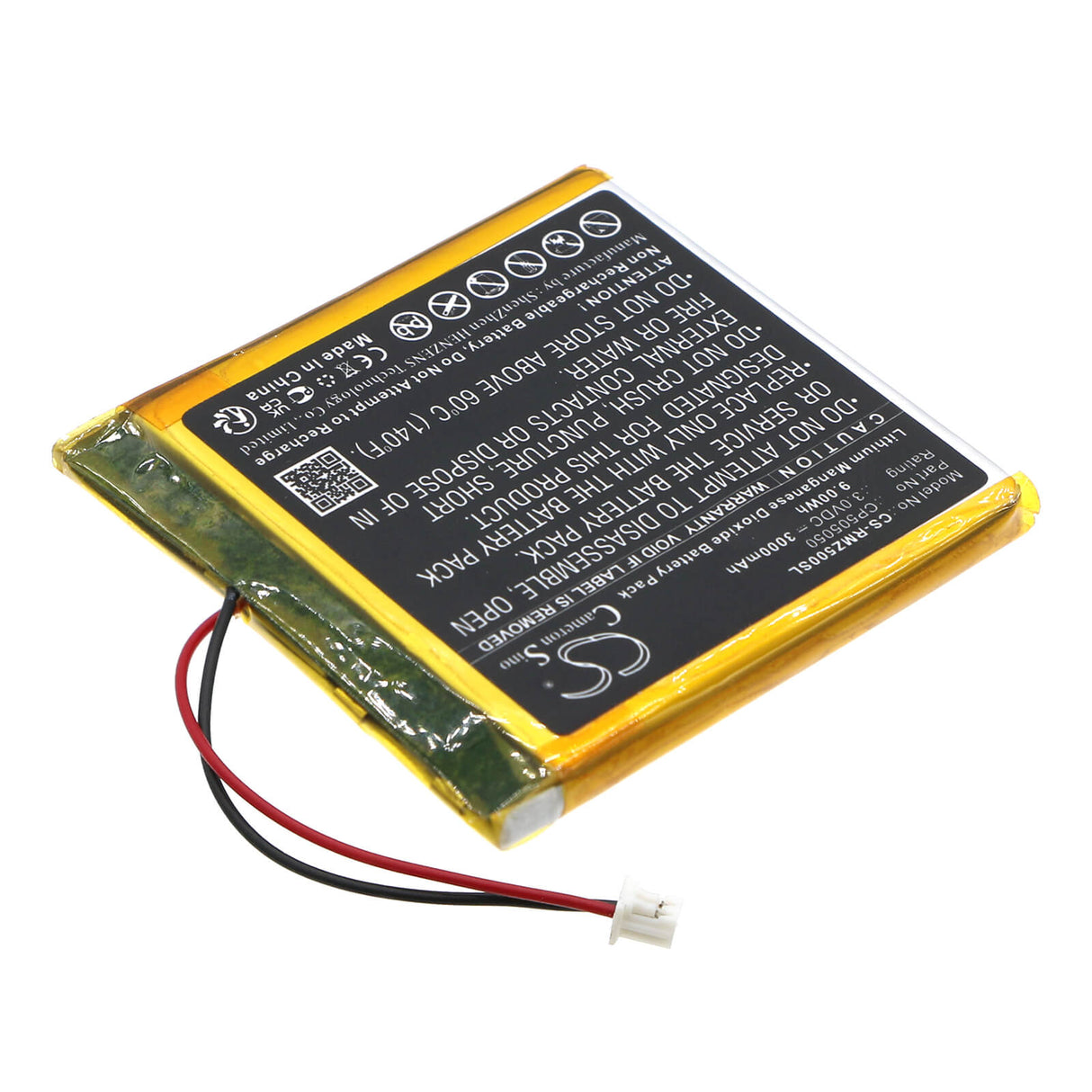 3.0V, Li-MnO2, 3000mAh, batterie de communication et de conférence compatible avec Roomz, Cp505050, Room Sensor, 9Wh Communication & Conferencing Cameron Sino Technology Limited