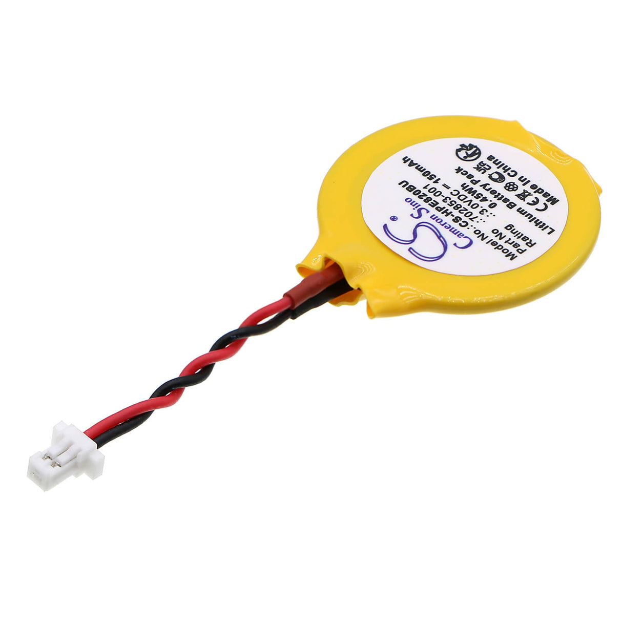 3,0V, Lithium, 150mAh, CMOS / Batterie de secours compatible avec Hp, 702853-001, 9480m, EliteBook 1030 G1, 0,45Wh CMOS / BackUp Cameron Sino Technology Limited