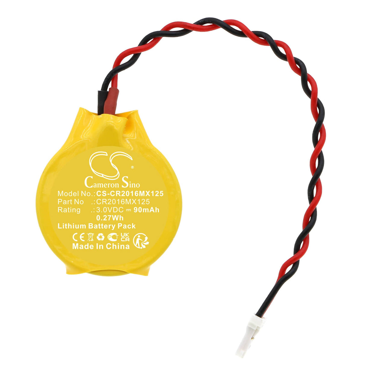 3.0v, Lithium, 90mah, Batterie de Cameron Sino, Pack de batteries, Pack de batteries 0.27wh Cameron Sino Technology Limited