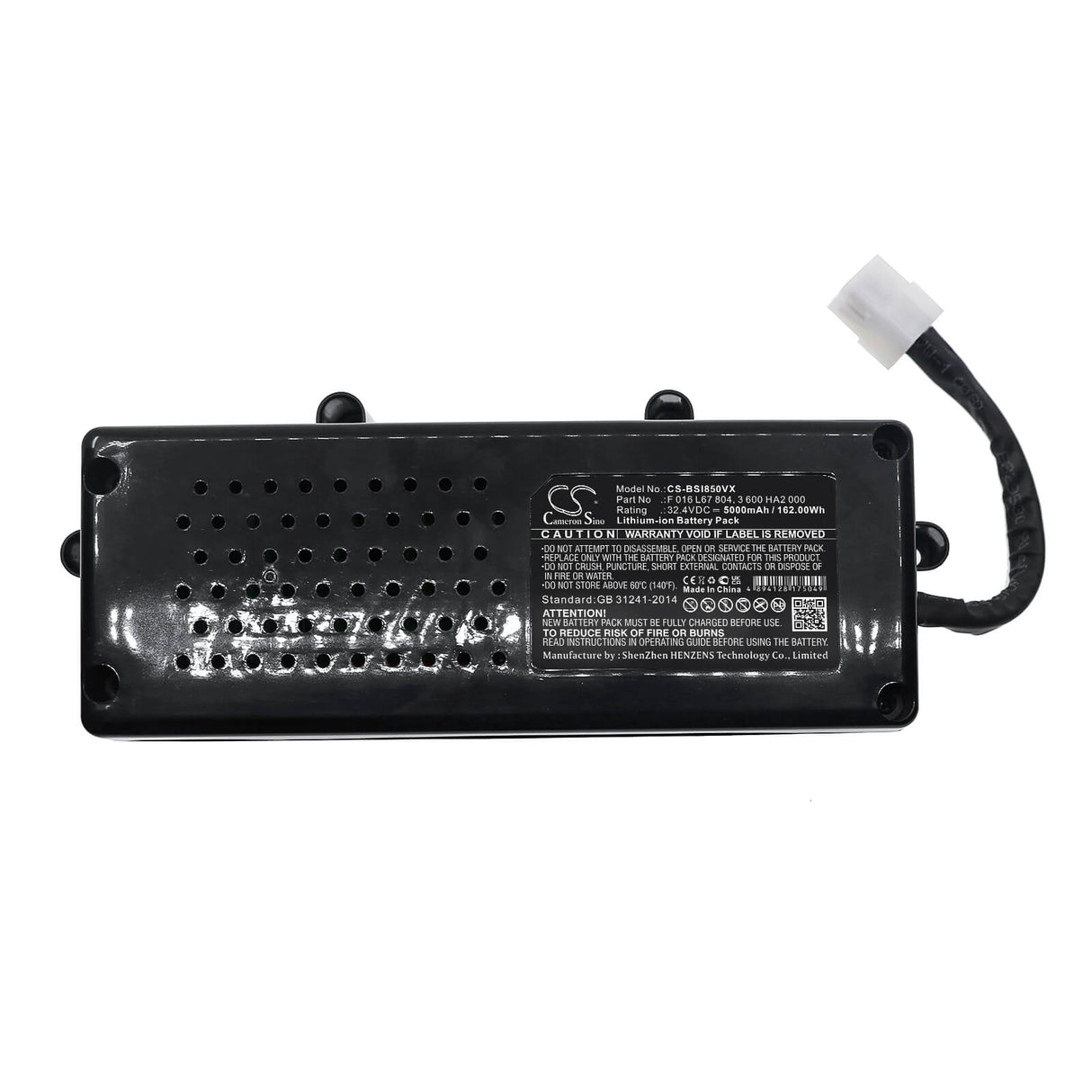 32.4V, Li-ion, 5000mAh, Lawn Mowers battery fits Bosch, 3 600 Ha2 000, Indego 1000, Indego 10c, 162.00Wh Lawn Mowers Cameron Sino Technology Limited (Dangerous Goods)