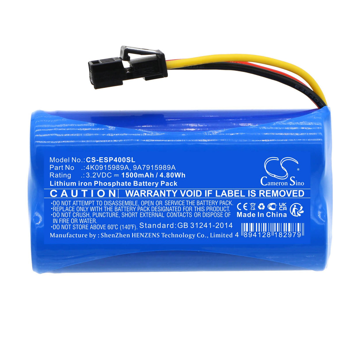 3,2V, LiFePO4, 1500mAh, Batterie de secours convient à Volkswagen, Audi, 4k0915989a, A4, A4 2016, 4,8Wh Alimentation d'urgence Cameron Sino Technology Limited