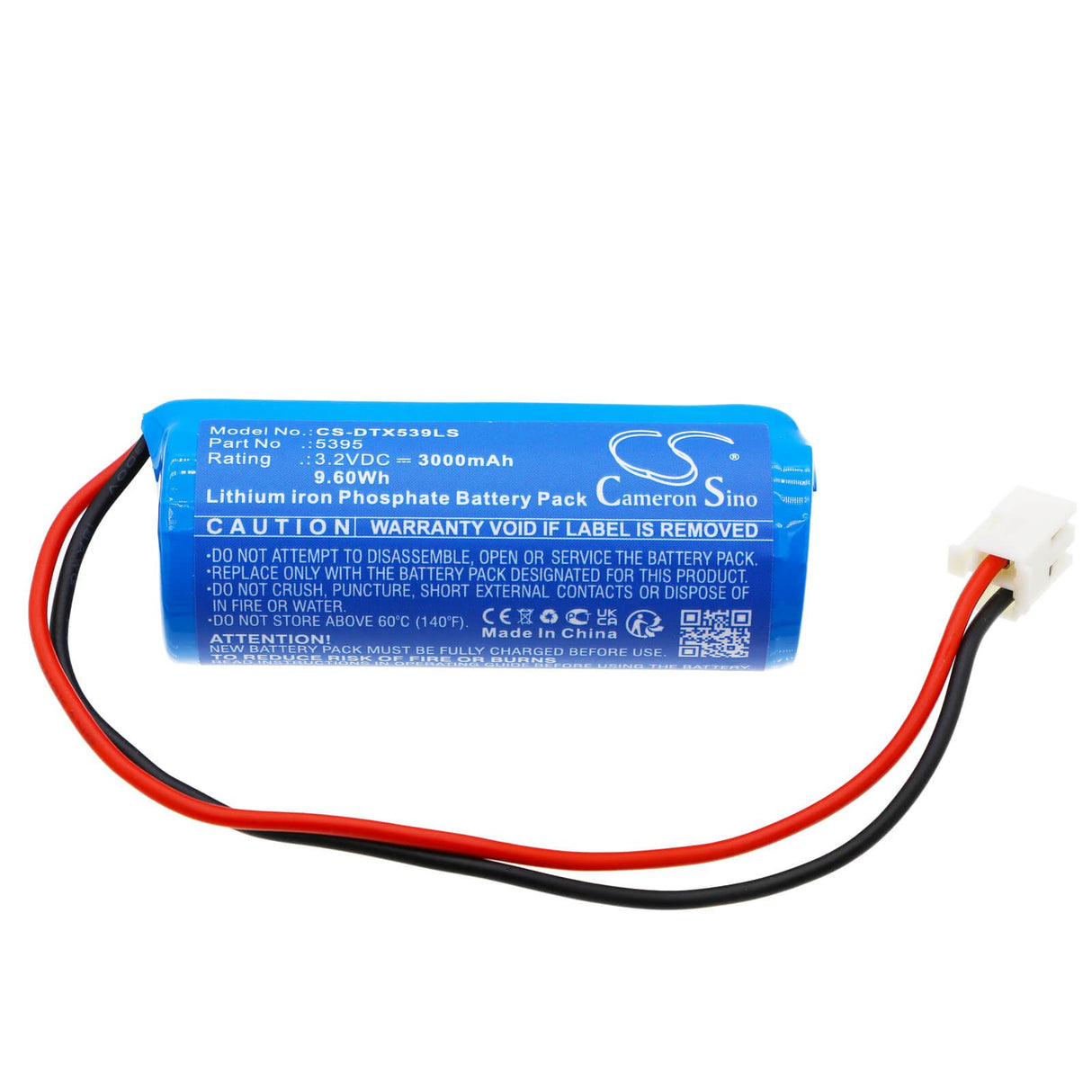 3,2V, LiFePO4, 3000mAh, Batterie d'éclairage d'urgence compatible avec Dotlux, 5395, 5389, Exit, 9,60Wh Eclairage d'urgence Cameron Sino Technology Limited