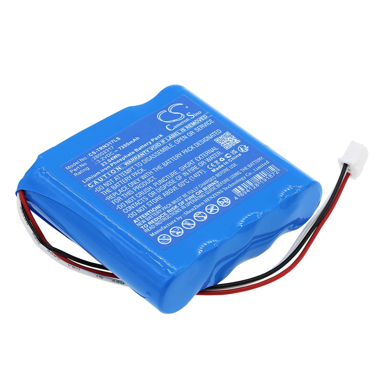 3.2V, LiFePO4, 7200mAh, batterie d'éclairage d'urgence compatible avec Tridonic, 28002317, 23.04Wh Éclairage d'urgence Cameron Sino Technology Limited