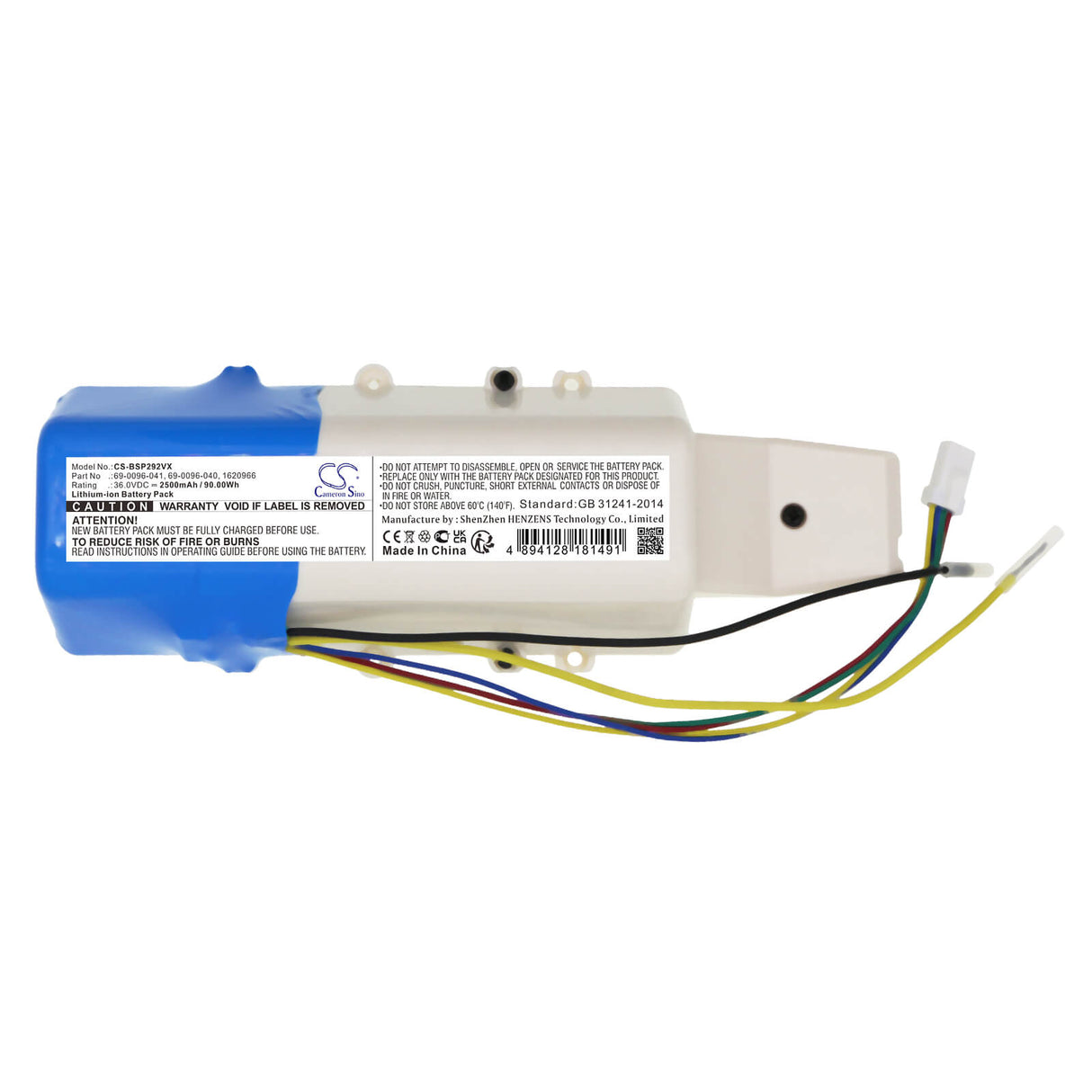 36.0v, Li-ion, 2500mah, 4 Pin Version Vacuum Battery Fits Bissell 2551, 2554, 2590, 90.00wh Vacuum Cameron Sino Technology Limited