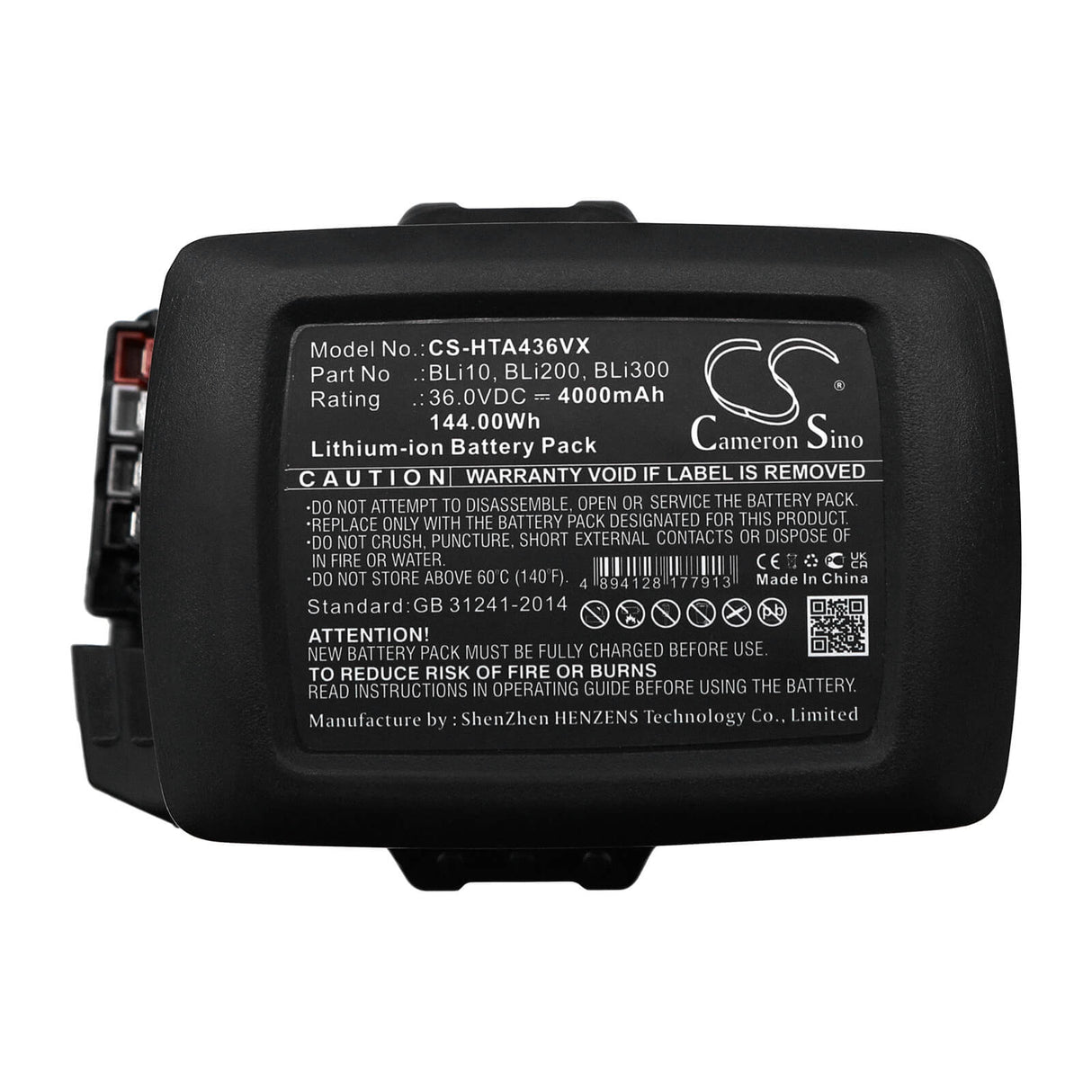 36.0V, Li-ion, 4000mAh, Lawn Mowers battery fits Husqvarna, 967 07 19-01, 110il, 115ihd45, 144.0Wh Lawn Mowers Cameron Sino Technology Limited (Dangerous Goods)
