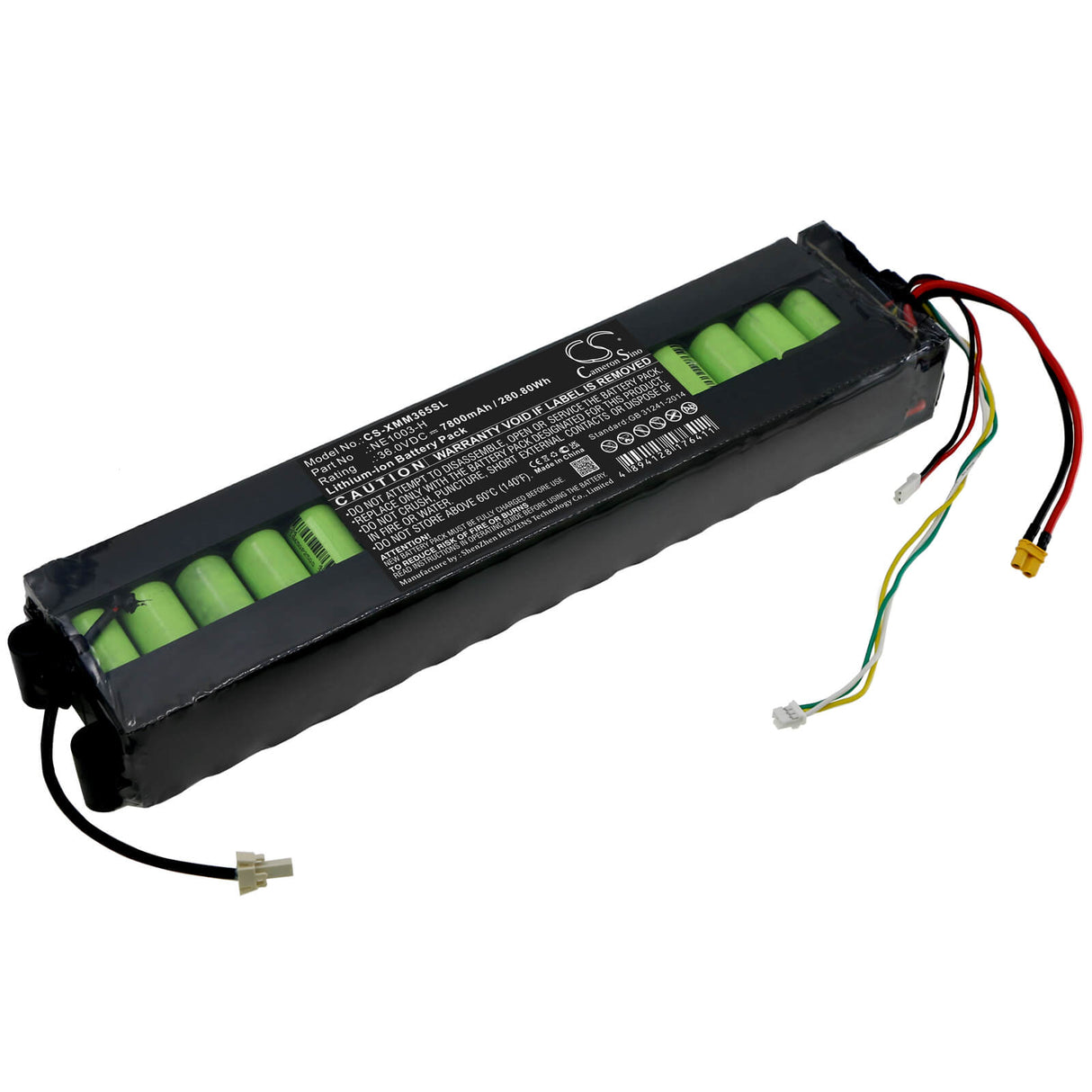 36,0V, Li-ion, 7800mAh, Batterie de trottinette électrique compatible avec Xiaomi, Ne1003-h, 1s, Essential, 280,8Wh Trottinette électrique Cameron Sino Technology Limited (Marchandises dangereuses)